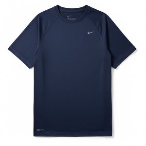 Men’s Nike Dri-Fit T-Shirt Short Sleeve Navy Blue Crew Neck Classic M Medium